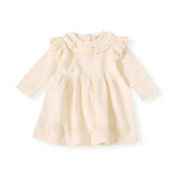 Baby Girls Pointelle Knit Dress || Cream