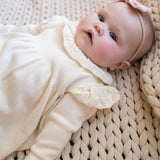 Baby Girls Pointelle Knit Dress || Cream