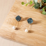 Black Mother of Pearl Dangle Earrings