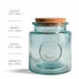 Authentic Jar Recycled Glass with Cork - 50 Oz
