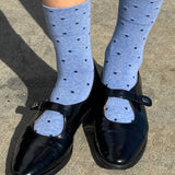 Patterned Sneaker Socks || Polka Dot Blue Navy