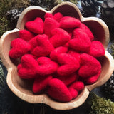 Felted Wool Heart || Snowberry White