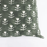 Didi Tulip Block Print Pillow Cover || Agave