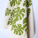 Handprinted Tea Towel || Monstera