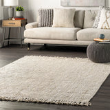 Daniela Farmhouse  Chunky Jute Area Rug || Off White, 6'x9'