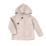 Milan Earthy Hooded Button Sweater || Oatmeal Heather