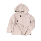 Milan Earthy Hooded Button Sweater || Oatmeal Heather