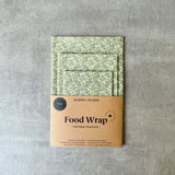 Organic Beeswax Food Wrap Set || Blue Flowers