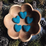 Felted Wool Heart || Pine Green