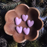 Felted Wool Heart || Anemone Purple