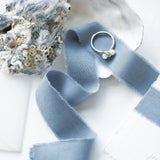 Dusty Blue Hand Dyed Cotton Ribbon || 0.5" x 5 yards