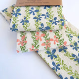 Natural Cotton Tea Towel || Floral Vine