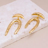 Lunar Arc Drop Earring || Gold