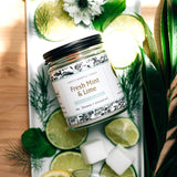 Fresh Mint & Lime Essential Oil Beeswax Jar Candle