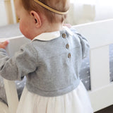 Baby Girls Peter Pan Sweater & Tutu Dress || Grey Heather