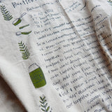 Handprinted Biscuit Cotton Kitchen Towel || Moss