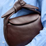 Coco Croissant, Mini || Chocolate Soft Grain Leather