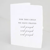 Baby Greeting Card || For This Child We Have Prayed