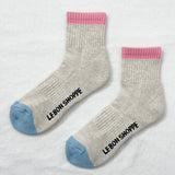 Color Block Girlfriend Socks || Grey Pink