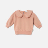 Soft-Touch Ruffle Baby Sweatshirt || Pink