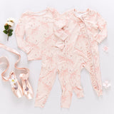 Baby Girls Ruffle Bamboo Romper || Pink Ballerinas