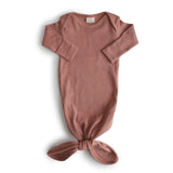 Ribbed Knotted Baby Gown || Cedar