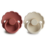 Frigg Daisy Natural Rubber Baby Pacifier || Baked Clay & Cream