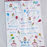 Happy Birthday Watercolor Tea Towel