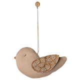 Fabric Bird Ornament || Winter Heart Sand