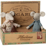 Grandma & Grandpa Mice in Cigarbox