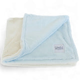 Luxury Duo Borderless Blanket || Blue & Ivory