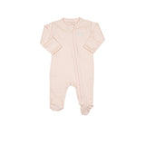 Pima Embroidered Footie || Lamb with Pink Bow