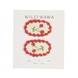 Crochet Clip Set || Red Cherry
