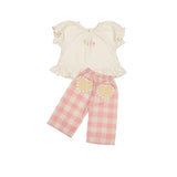 Heart Pocket Pant Set || Pink Gingham