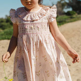 Smock Flutter Dress || Dancing Tulips