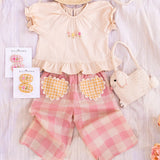 Crochet Clip Set || Pink Gingham