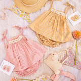 Crochet Clip Set || Pink Gingham