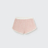 Organic Striped Toweling Shorts || Rose