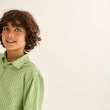 Erick Striped Cotton Shirt || Green