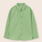 Erick Striped Cotton Shirt || Green
