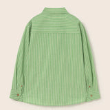 Erick Striped Cotton Shirt || Green