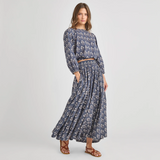 Women's Sunita Skirt || Navy Strawflower