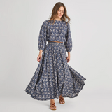 Women's Sunita Top || Navy Strawflower
