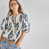 Women's Indira Top || Navy Buttercup Floral