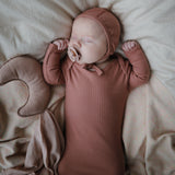 Ribbed Knotted Baby Gown || Cedar