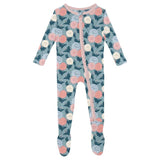 2 Way Zipper Footie || Stormy Sea Enchanted Floral