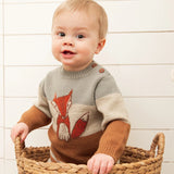 Knitted Sweater & Pant Set || Sage Green & Brown Sugar Stripe