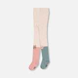 Tights With Cat Face || Cream, Rosette Pink & Sage Green