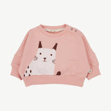 French Terry Knit Sweatshirt || Light Coral, Wildcat Wonderland