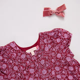 Girls Adele Dress || Burgundy Garden Floral